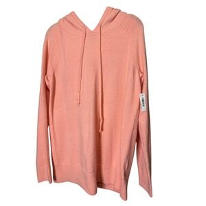 Amazon Essentials‎ Womens Peach Coral Knit Pullover Hoodie Sweater Size L NEW